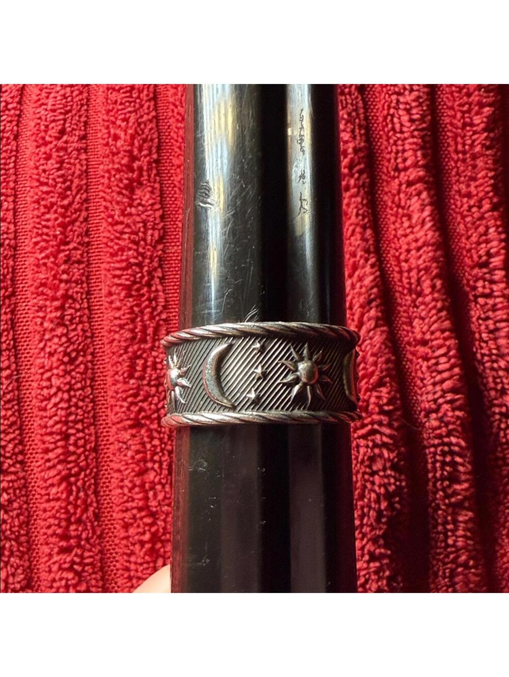 ATI Mexico 925 Sterling Silver Celestial Ring Sun Moon Star Band 5g